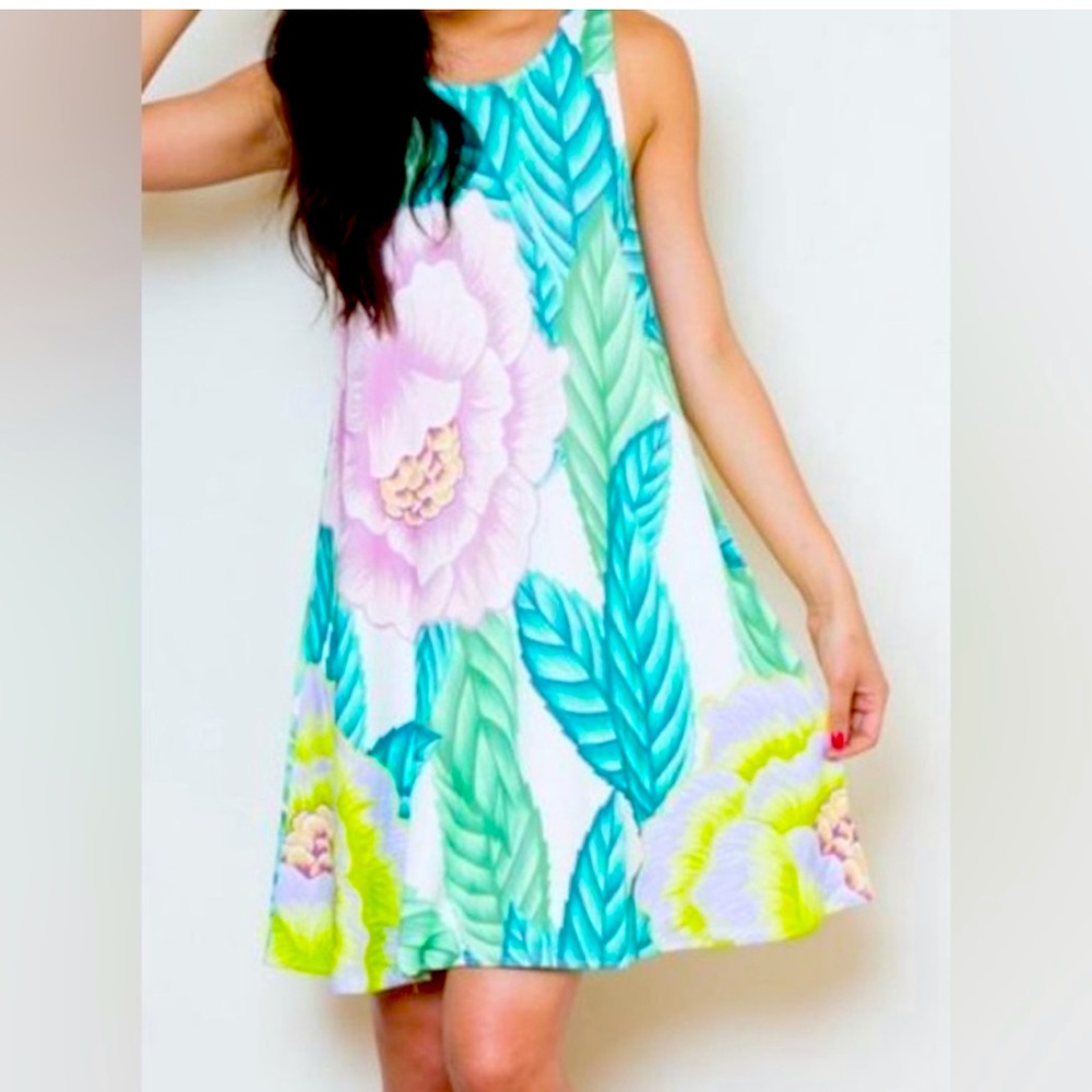 Mara Hoffman floral ponte swing shift dress